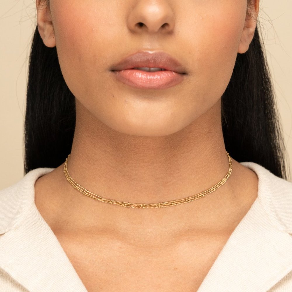 Mejuri Layered Spheres Choker 18k Gold Plated NWT